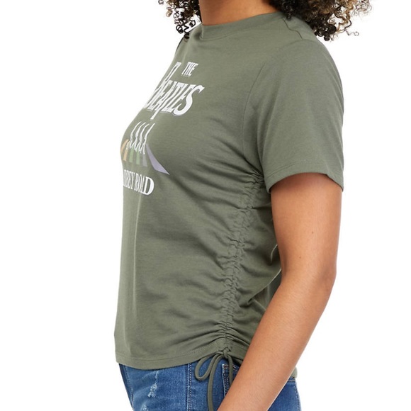 🆕The Beatles Smokey Olive Green Short Sleeve Graphic T-Shirt - Picture 3 of 3